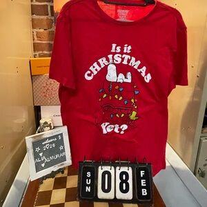 Peanuts Snoopy T-Shirt Is It Christmas Yet Men's